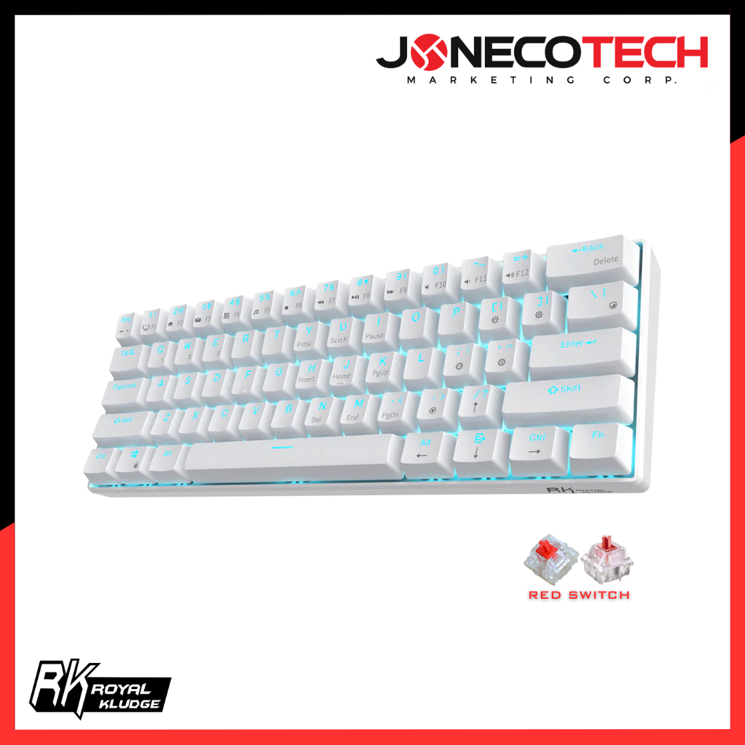 Royal Kludge - RK61 Wireless Swappable Switches Mechanical Gaming Keyboard (RED SWTICH/ BROWN SWITCH)